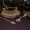 Pink Color Choker Premium Copper Necklace Set (CPRN214PNK)
