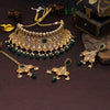 Green Color Choker Premium Copper Necklace Set (CPRN215GRN)