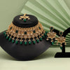 Green Color Choker Premium Copper Necklace Set (CPRN216GRN)
