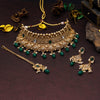 Green Color Choker Premium Copper Necklace Set (CPRN217GRN)