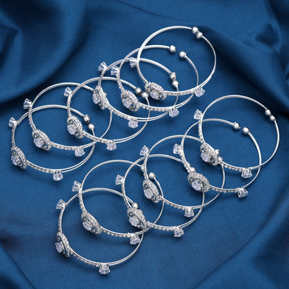 Silver Color Bracelets Combo Of 24 Pieces (CRTB144CMB)