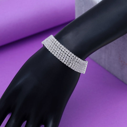 Silver Color Rhinestone Bracelet (CRTB235SLV)