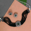 Green Color American Diamond Choker Necklace Set (CZN229GRN)