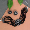 Black Color American Diamond Choker Necklaces Set (CZN230BLK)