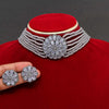 Grey Color American Diamond Choker Necklaces Set (CZN230GRY)