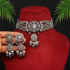 Grey Color American Diamond Choker Necklace Set (CZN275GRY)