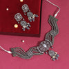 Grey Color American Diamond Choker Necklace Set (CZN275GRY)
