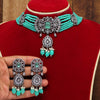 Rama Green Color American Diamond Choker Necklace Set (CZN275RGRN)
