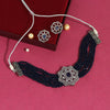 Blue Color American Diamond Choker Necklace Set (CZN289BLU)