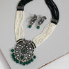 Green Color American Diamond Necklaces Set (CZN329GRN)