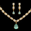 Pista Green Color American Diamond Necklaces Set (CZN336PGRN)