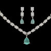 Pista Green Color American Diamond Necklaces Set (CZN337PGRN)