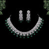Green Color American Diamond Necklaces Set (CZN348GRN)