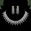 Pink & Pista Green Color American Diamond Necklaces Set (CZN348PNKPGRN)