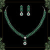 Green Color American Diamond Necklaces Set  (CZN356GRN)