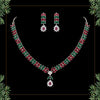 Maroon & Green Color American Diamond Necklaces Set  (CZN356MG)