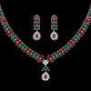 Maroon & Green Color American Diamond Necklaces Set  (CZN356MG)