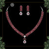 Maroon Color American Diamond Necklaces Set  (CZN356MRN)