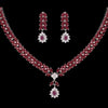 Maroon Color American Diamond Necklaces Set  (CZN356MRN)