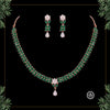 Green Color American Diamond Rose Gold Necklaces Set  (CZN363GRN)