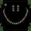 Maroon & Green Color American Diamond Necklaces Set  (CZN368MG)