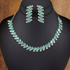 Pista Green Color Monalisa Stone American Diamond Necklaces Set (CZN475PGRN)