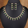 Green Color American Diamond Rose Gold Brass Necklaces Set (CZN505GRN)
