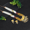 Yellow Color American Diamond Meenakari Necklaces Set (CZN510YLW)