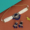 Blue Color American Diamond Necklaces Set (CZN514BLU)