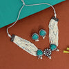 Aqua Color American Diamond Necklaces Set (CZN515BT)