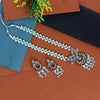 Firozi Color American Diamond Brass Necklaces Set (CZN517FRZ)