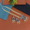 Yellow Color American Diamond Brass Necklaces Set (CZN517YLW)