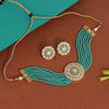 Rama Green Color American Diamond Choker Necklace Set (CZN519RGRN)