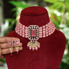 Pink Color American Diamond Necklace Set (CZN528PNK)