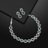 Green Color American Diamond Choker Necklaces Set (CZN530GRN)
