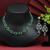 Green Color American Diamond Necklaces Set (CZN540GRN)