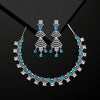 Firozi Color American Diamond Necklaces Set (CZN551FRZ)