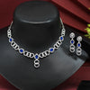 Blue Color American Diamond Necklaces Set (CZN552BLU)