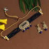 Blue Color American Diamond Choker Necklace Set (CZN557BLU)