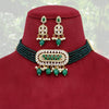 Green Color American Diamond Choker Necklaces Set (CZN557GRN)