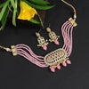 Pink Color American Diamond Choker Necklaces Set (CZN557PNK)