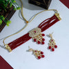 Maroon Color American Diamond Choker Necklaces Set (CZN558MRN)