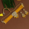 Yellow Color American Diamond Choker Necklace Set (CZN558YLW)