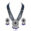 Blue Color American Diamond Long Necklace Set (CZN564BLU)