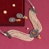 Peach Color American Diamond Choker Necklace Set (CZN566PCH)