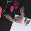 Pink Color American Diamond Choker Necklace Set (CZN573PNK)