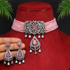 Pink Color American Diamond Choker Necklace Set (CZN580PNK)