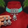 Rama Green Color American Diamond Choker Necklace Set (CZN580RGRN)