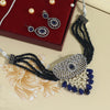 Blue Color Monalisa Stone American Diamond Choker Necklace Set (CZN581BLU)