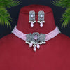 Pink Color American Diamond Choker Necklace Set (CZN582PNK)
